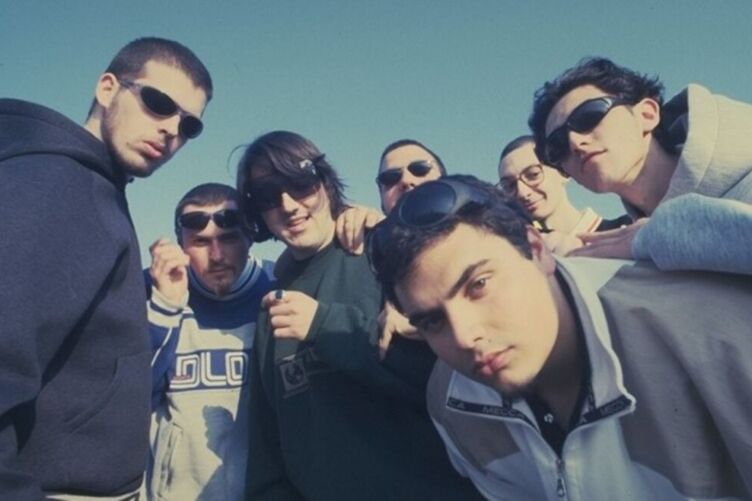 Piotta, Squarta, Giaime, Mecs, Turi e Compari (foto Massimiliano Bonanno) rap roma