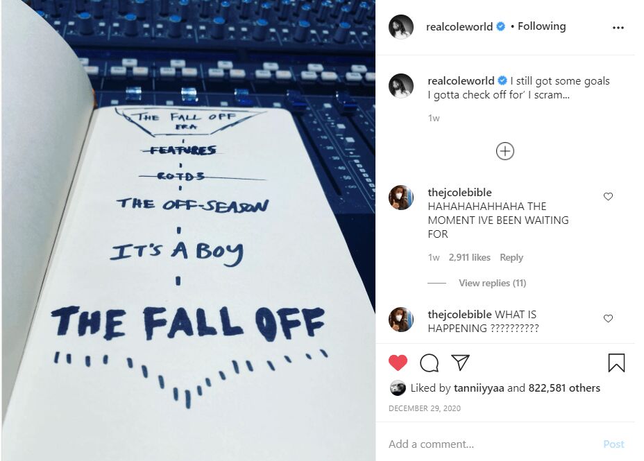 The Fall Off Era J Cole post